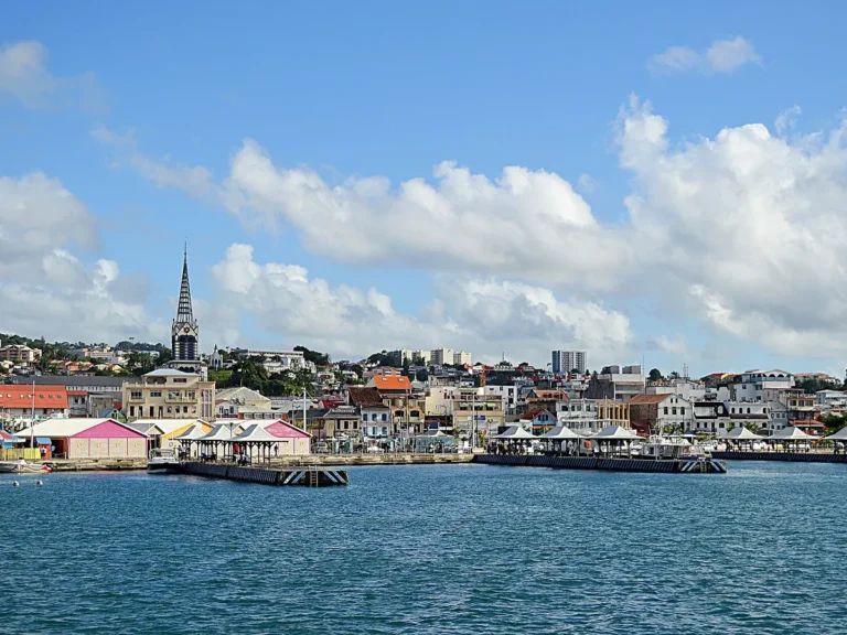 Cruise ship and waterfront at Fort-de-France, Martinique