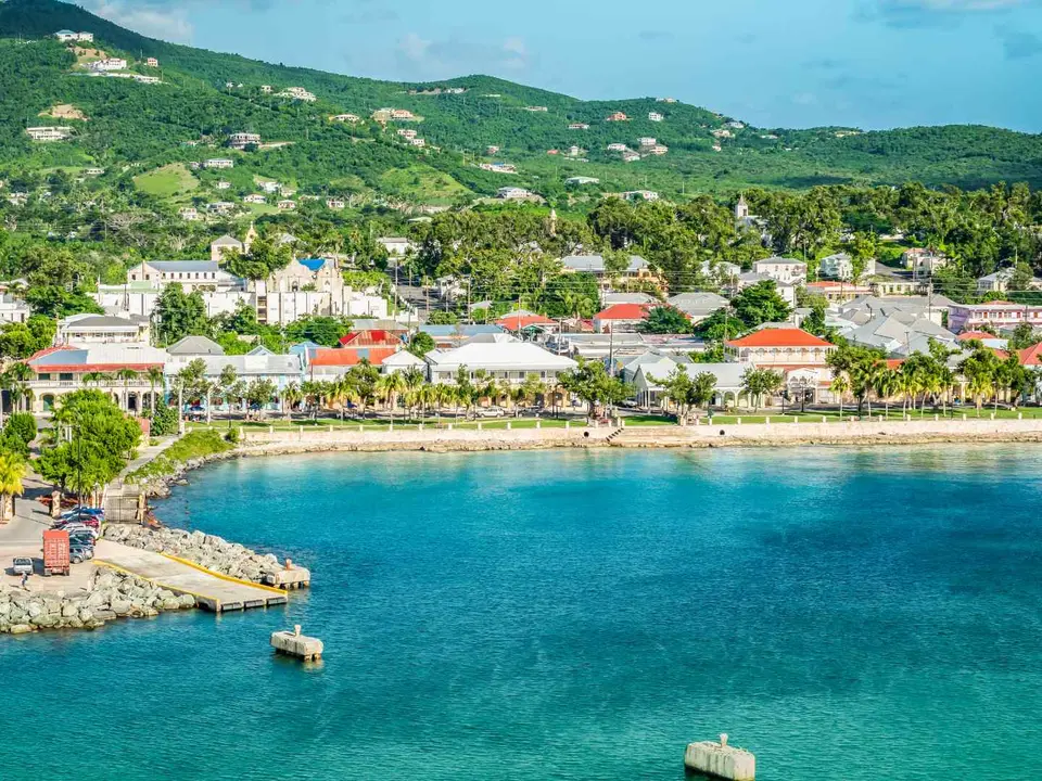 Frederiksted waterfront and cruise pier on St. Croix
