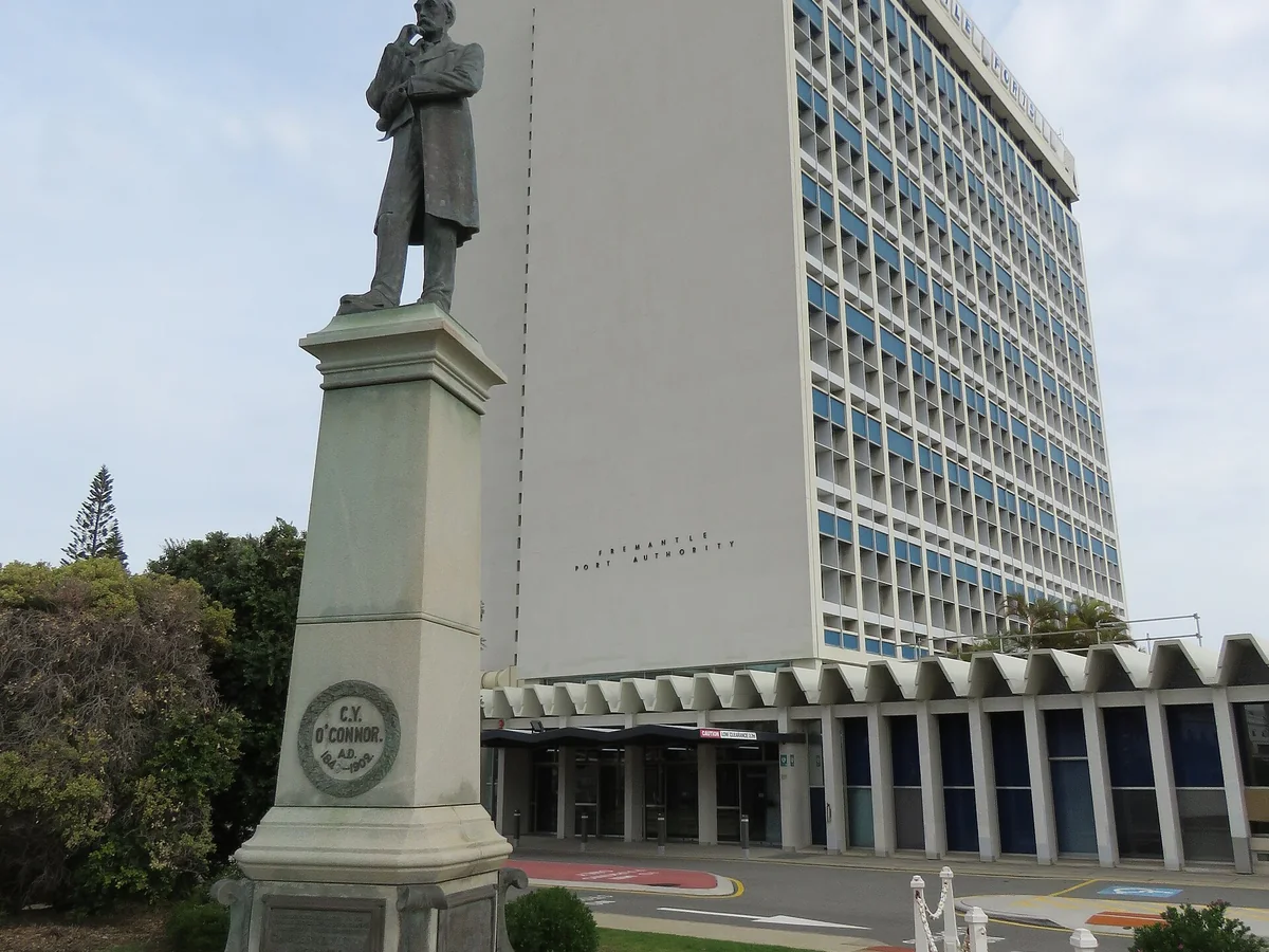 C. Y. O’Connor memorial outside the Fremantle Port Authority building