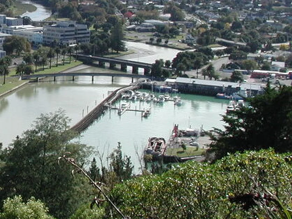 View of Gisborne cruise port and waterfront