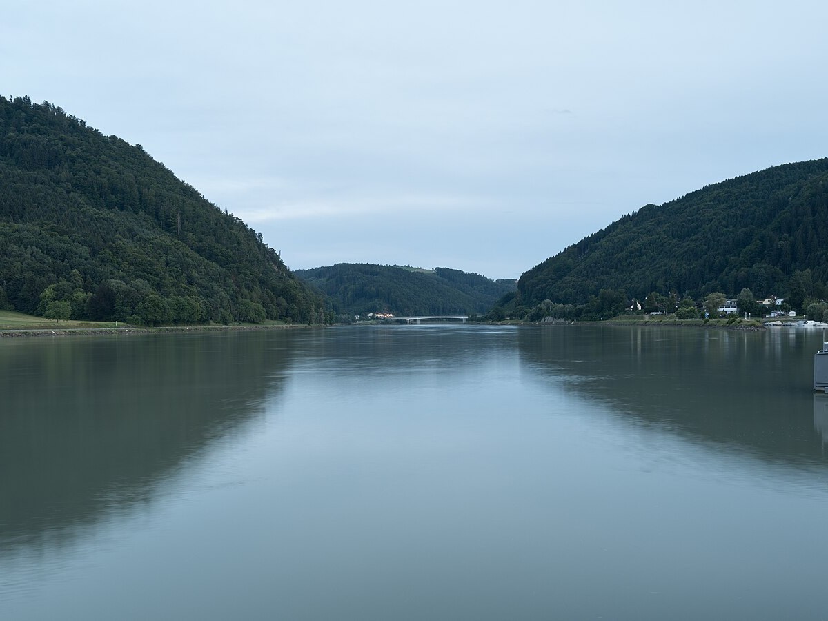 Riverfront and cruise port area at Grein, Austria