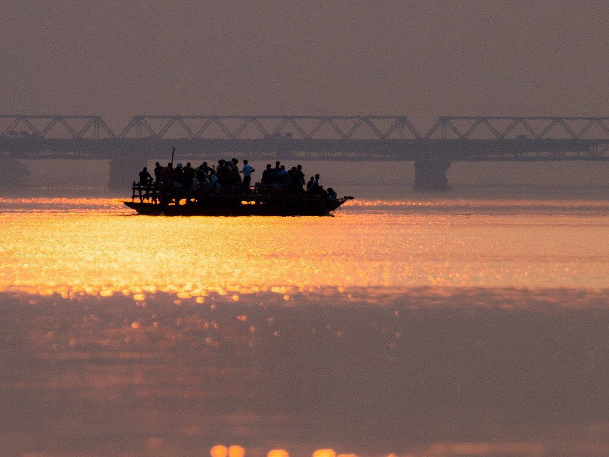 Sunset at Lachit ghat, Guwahati at Guwahati and Pandu, Assam, India