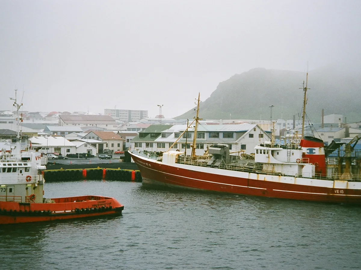 View of Heimaey cruise port and waterfront