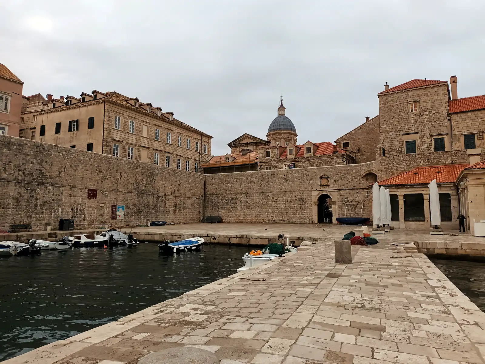 Historic Dubrovnik Old Town and harbor on the Adriatic coast