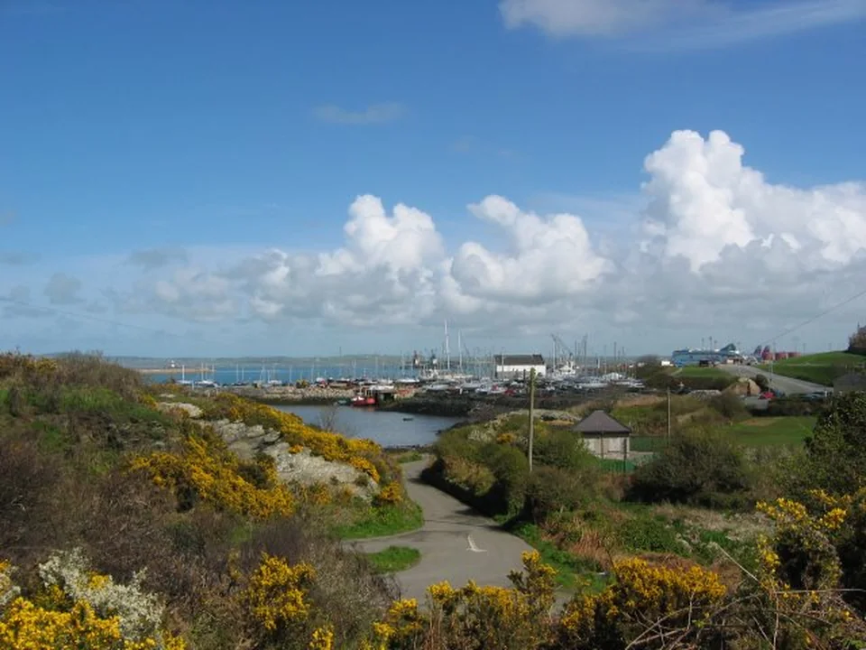 View of Holyhead cruise port and waterfront