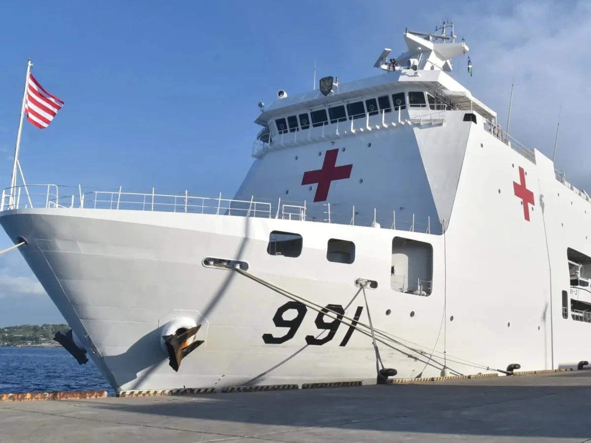 Ship docked at Honiara Port in the Solomon Islands