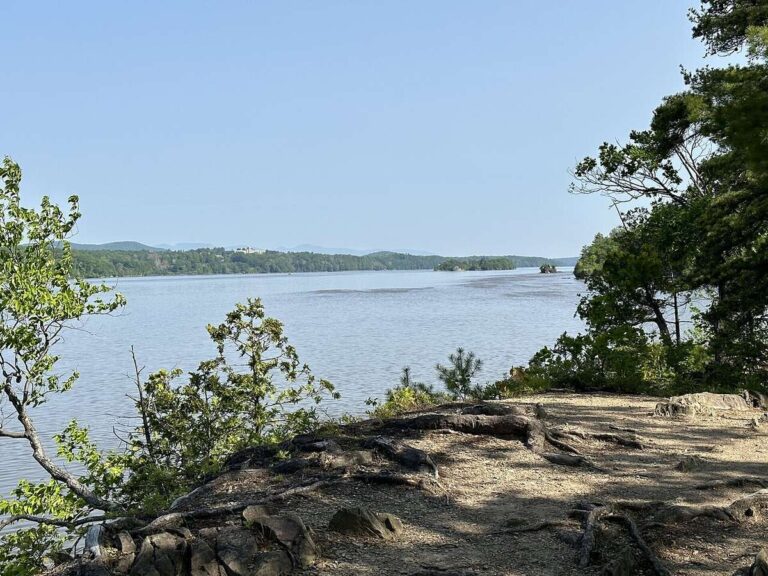 Hudson River viewed from Bard Rock on the Vanderbilt estate in Hyde Park, New York