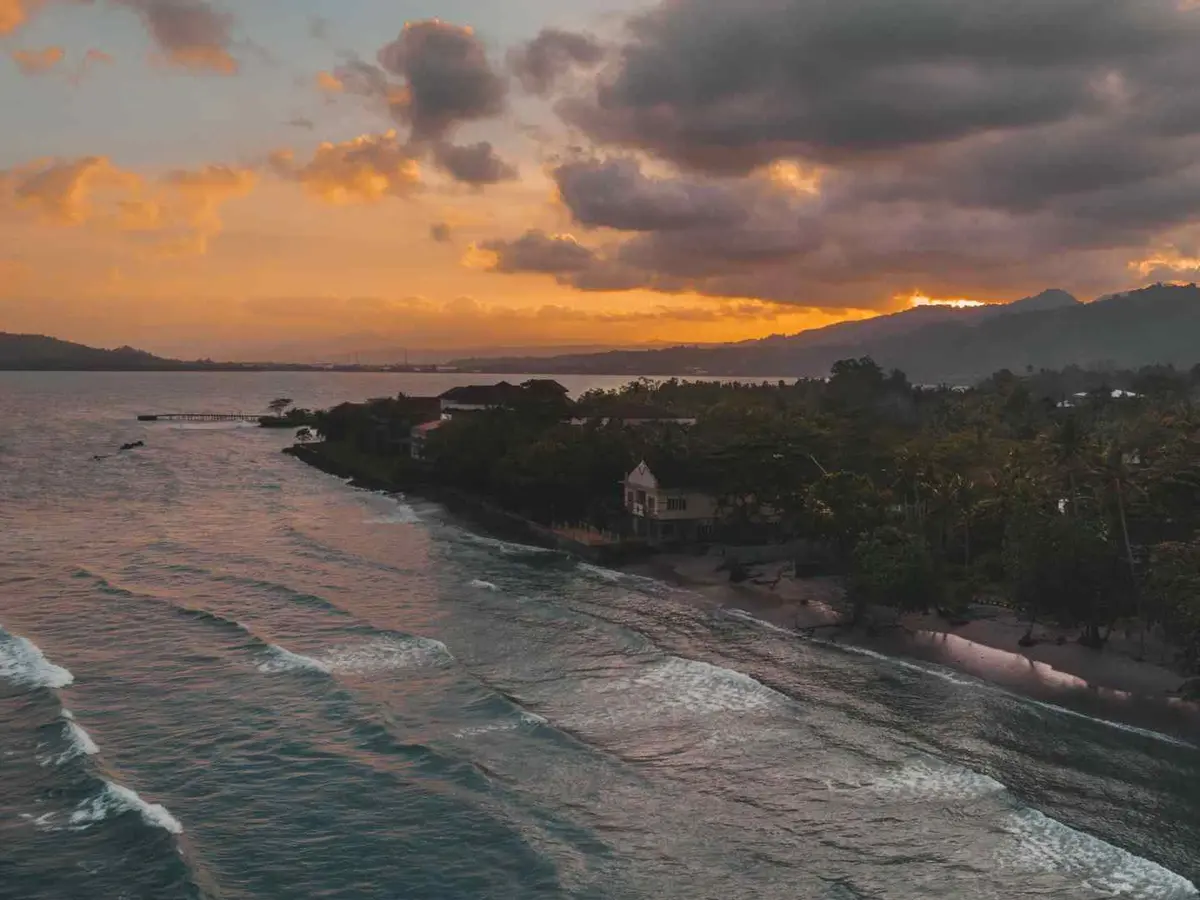 Ambon Island Shoreline Sunset over the rocky shoreline of Ambon Island, Indonesia