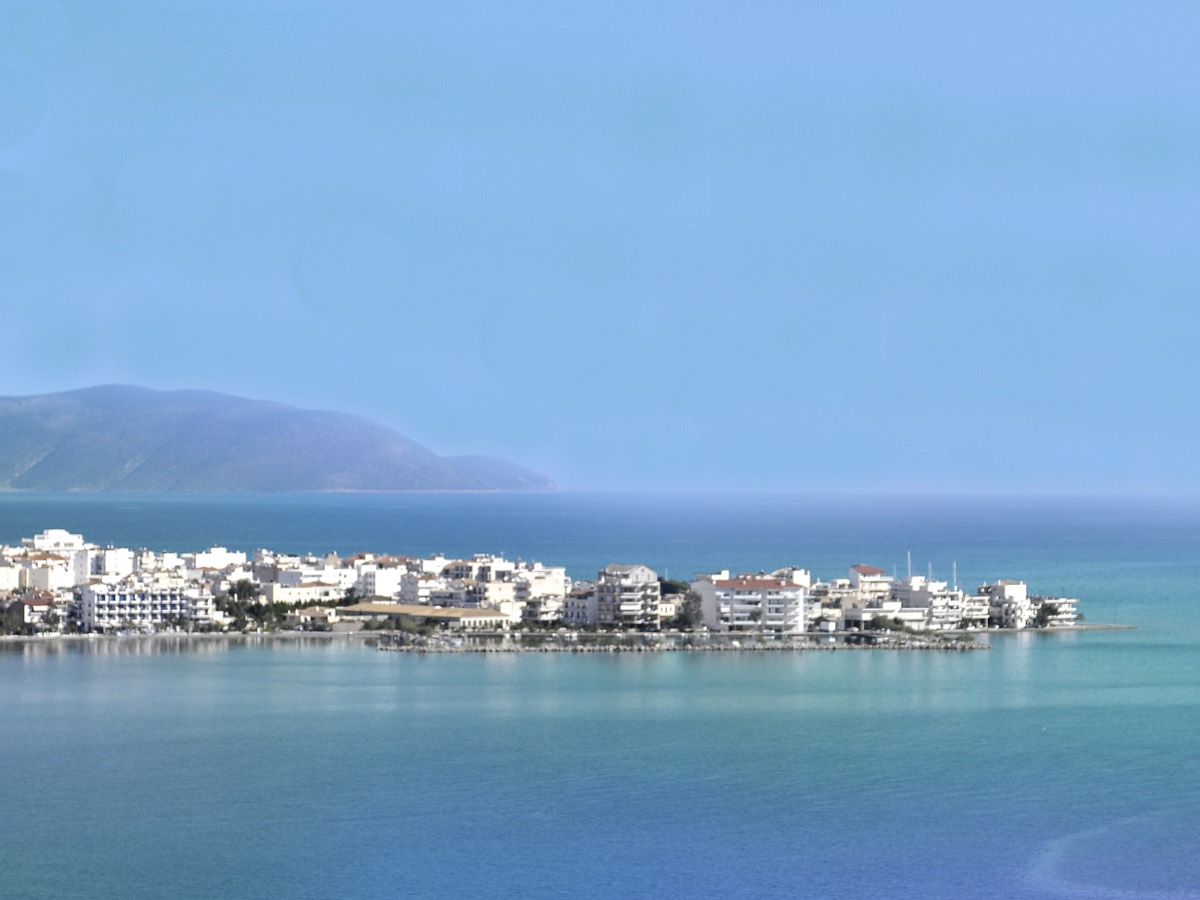 Itea waterfront and town beside the Gulf of Corinth