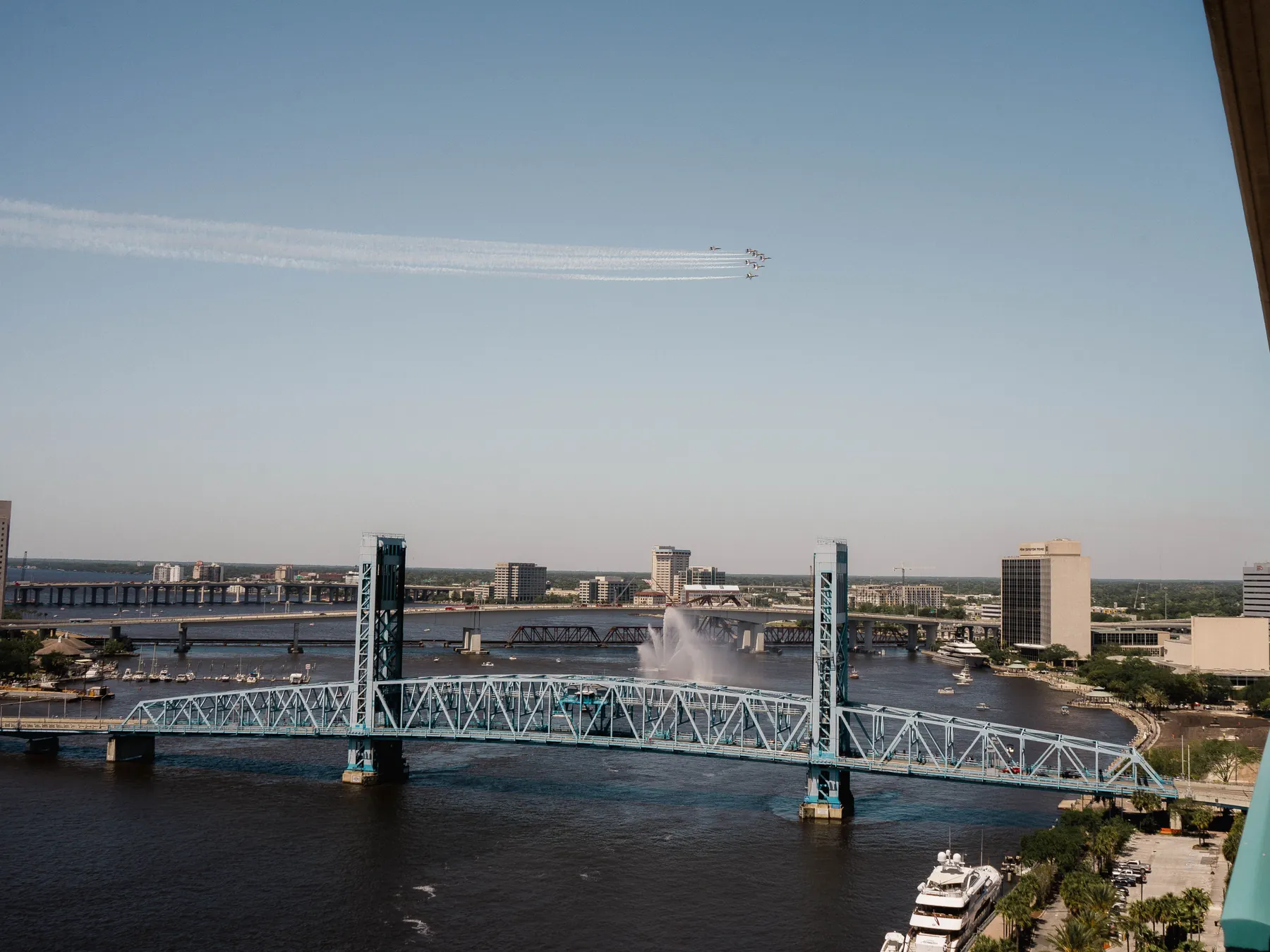 Main Street Bridge crossing the St. Johns River beside downtown Jacksonville.