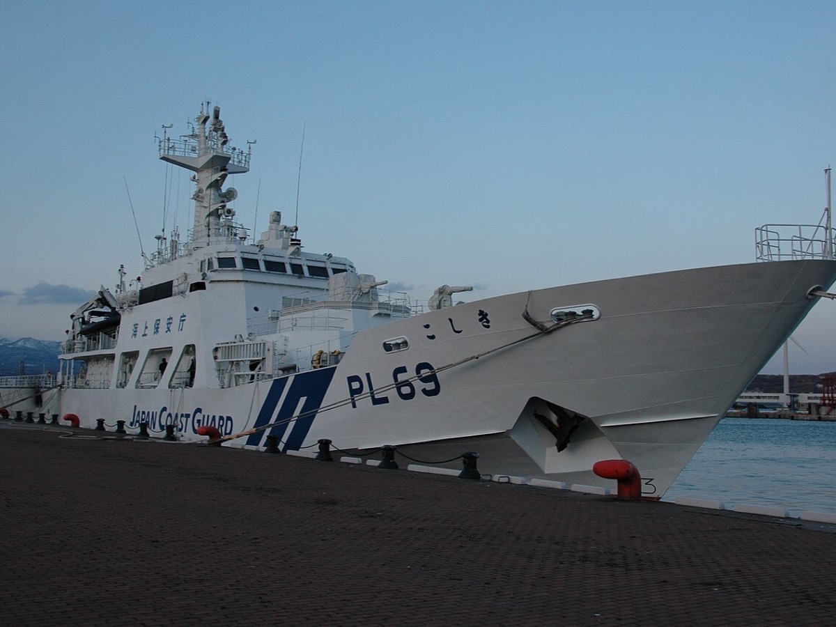 Japan Coast Guard patrol ship Koshiki moored in Muroran Port