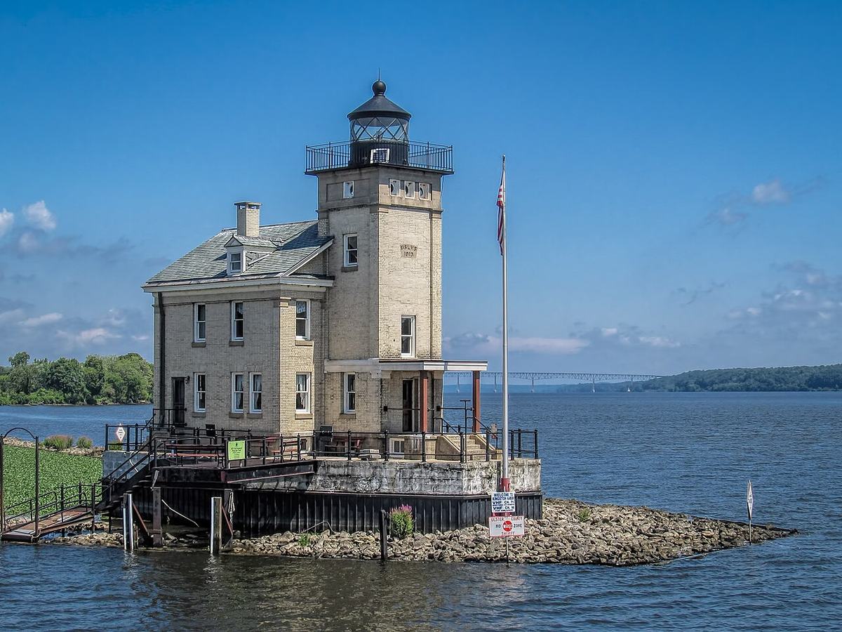 Rondout Lighthouse at the mouth of Rondout Creek in Kingston, New York