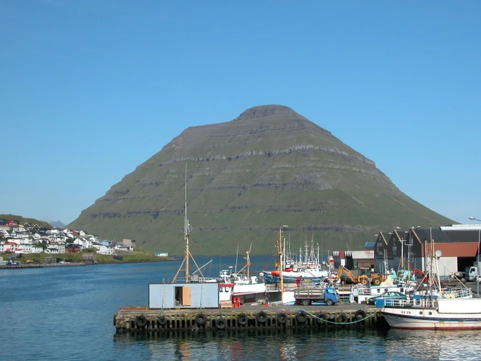 View of Klaksvík cruise port and waterfront