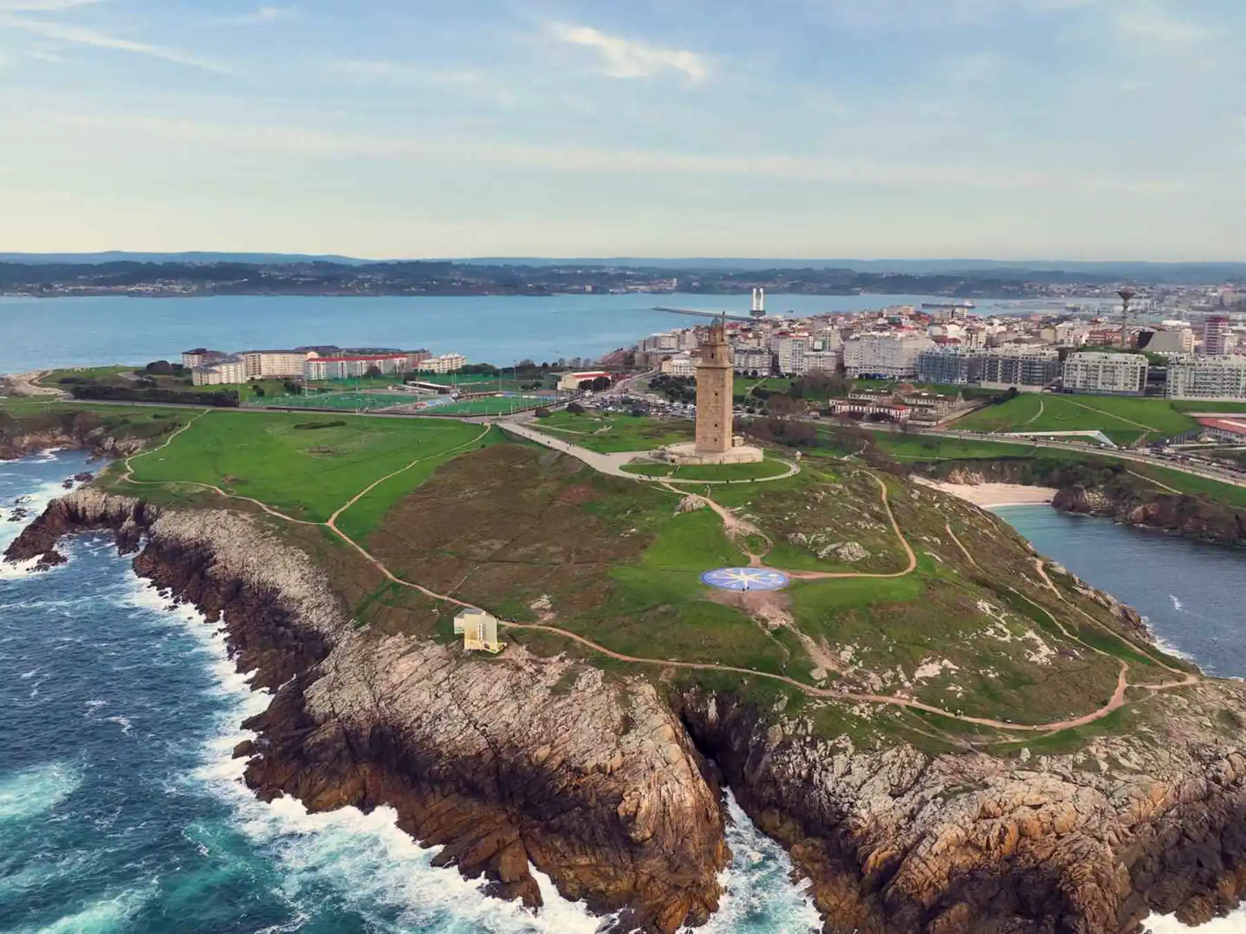 La Coruña's city waterfront beside the Atlantic.