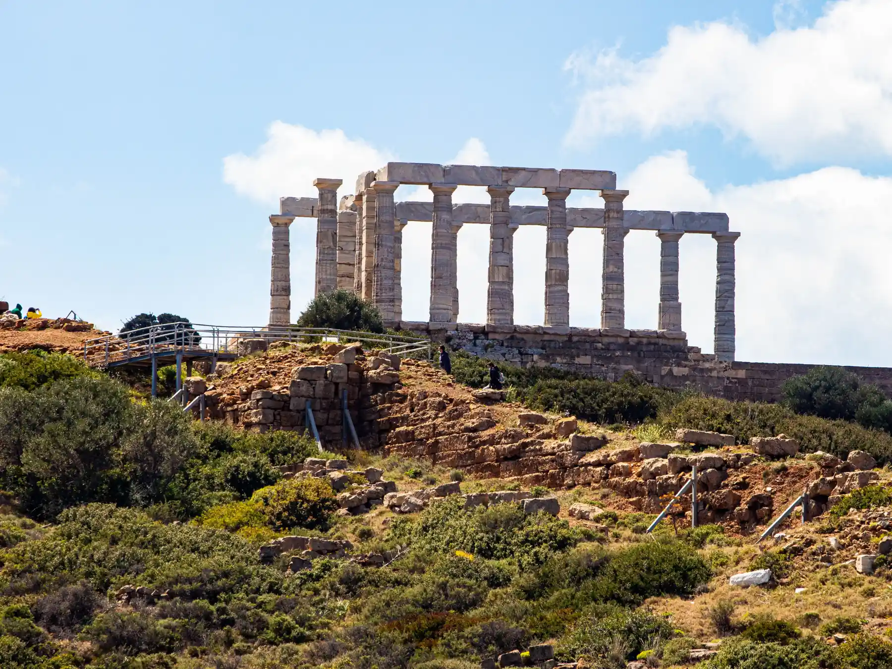 Temple of Poseidon at Cape Sounion overlooking the Aegean Sea near Lavrion