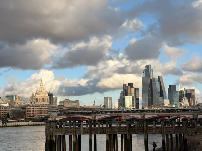 St. Paul's Cathedral and London's skyline viewed across the River Thames.