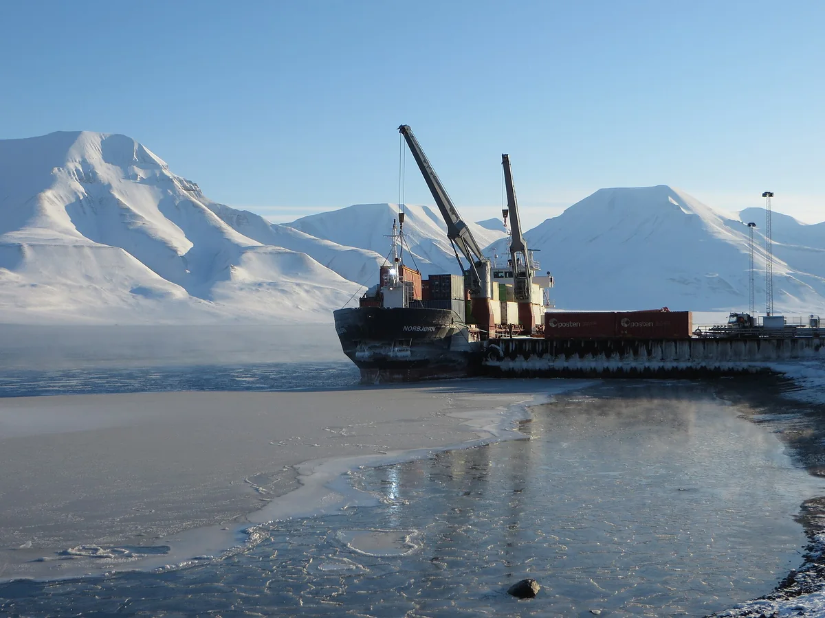 View of Longyearbyen cruise port and waterfront