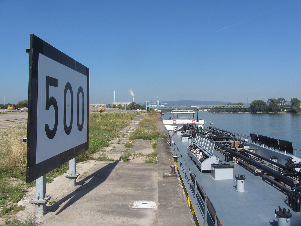 Riverfront and cruise port area at Mainz, Germany