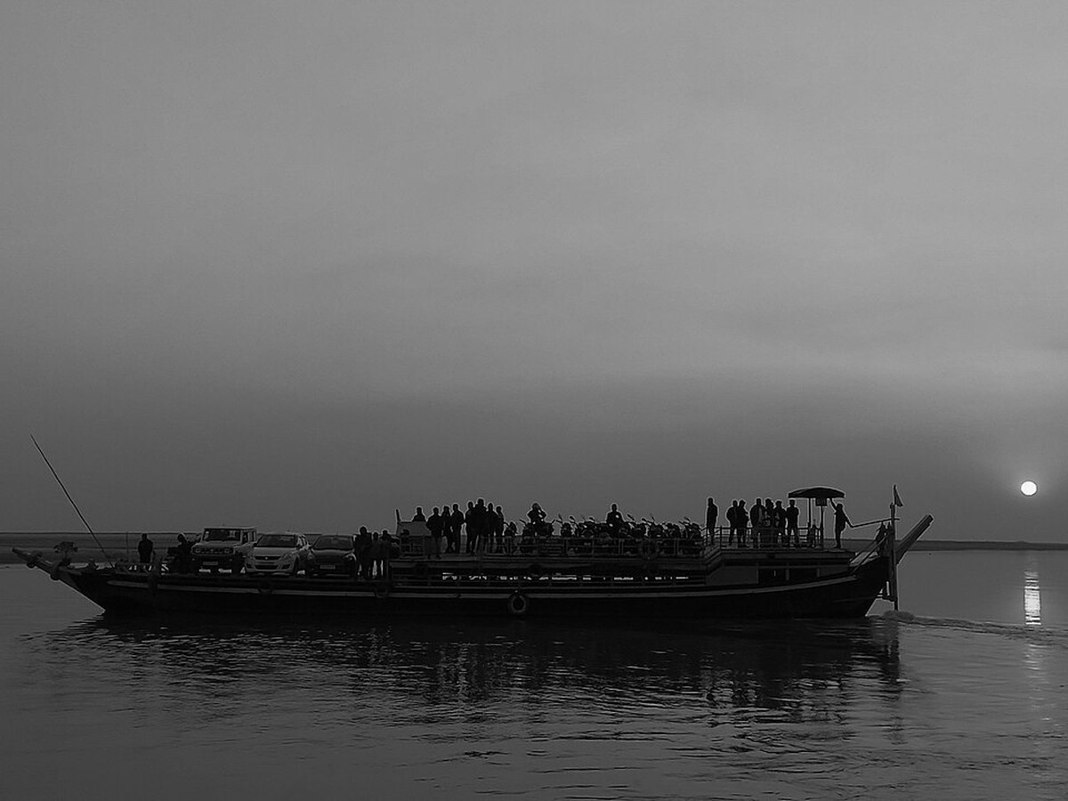 Riverfront and cruise landing at Majuli and Nimati Ghat, Assam, India