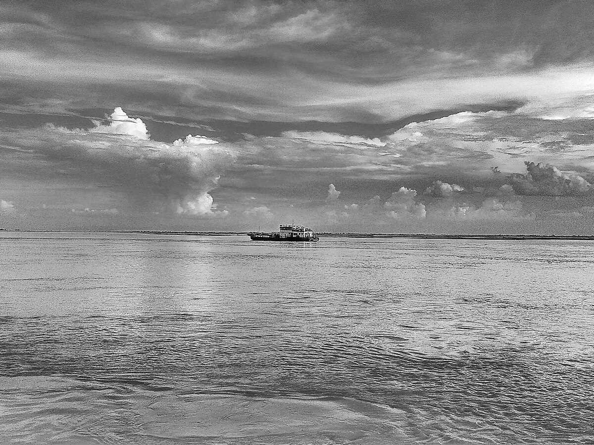 Majuli dakhinpat ferry ghat at Majuli and Nimati Ghat, Assam, India