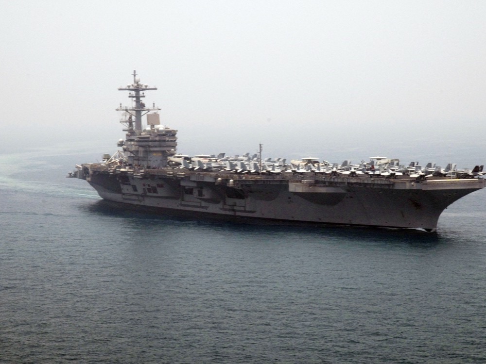 USS George H.W. Bush entering Khalifa Bin Salman Port in Bahrain