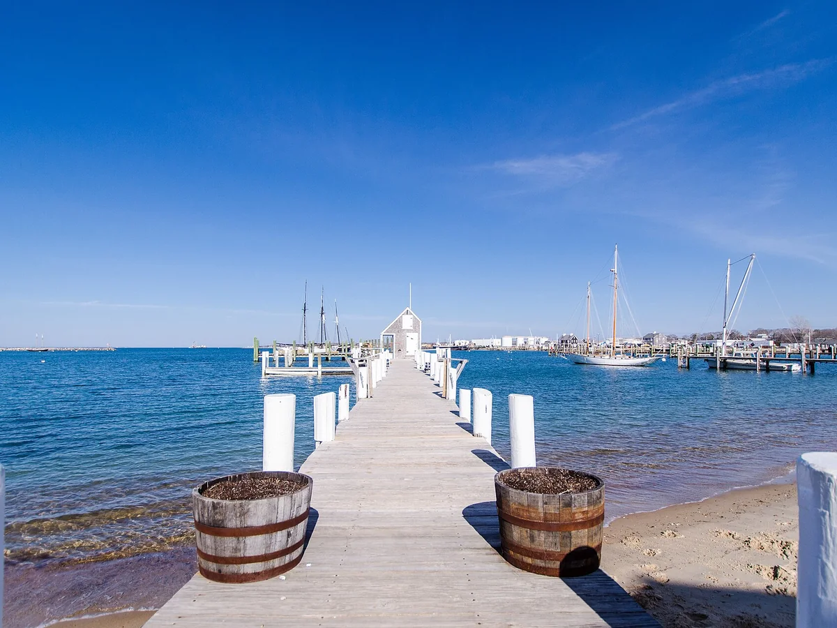View of Martha’s Vineyard cruise port and waterfront