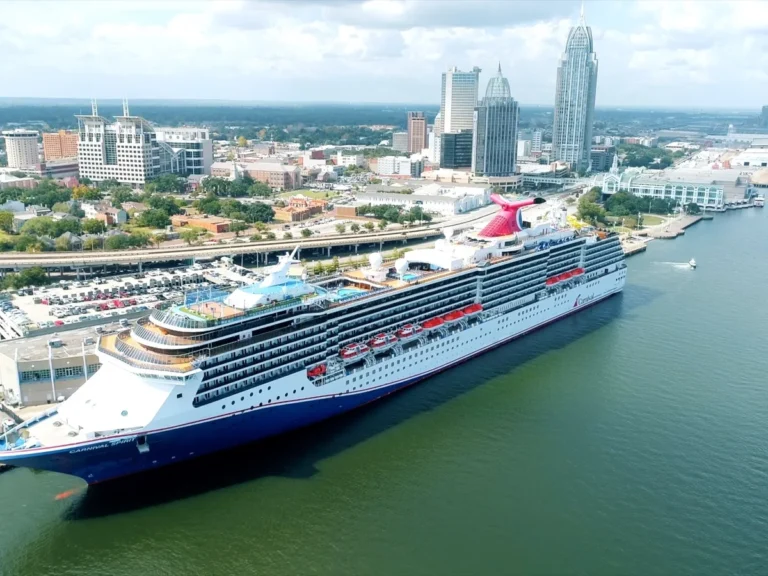 Carnival cruise ship docked at the Mobile Alabama Cruise Terminal