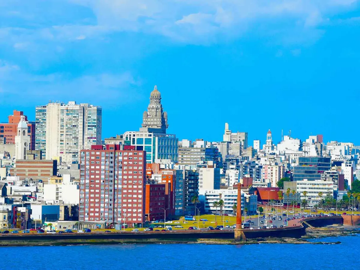 Montevideo skyline viewed from the Río de la Plata waterfront