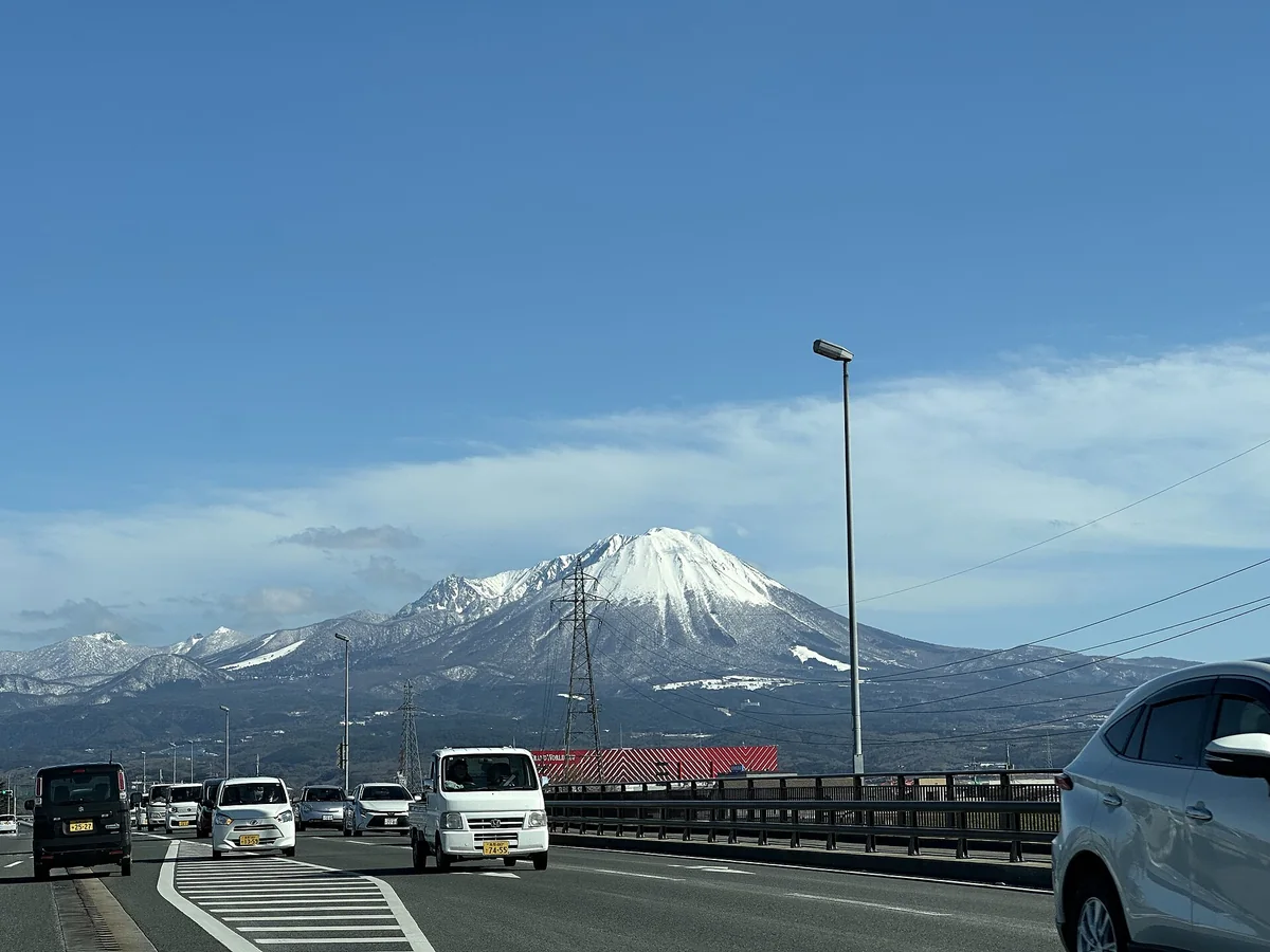 Snow-capped Mount Daisen viewed from the Yonago area near Sakaiminato