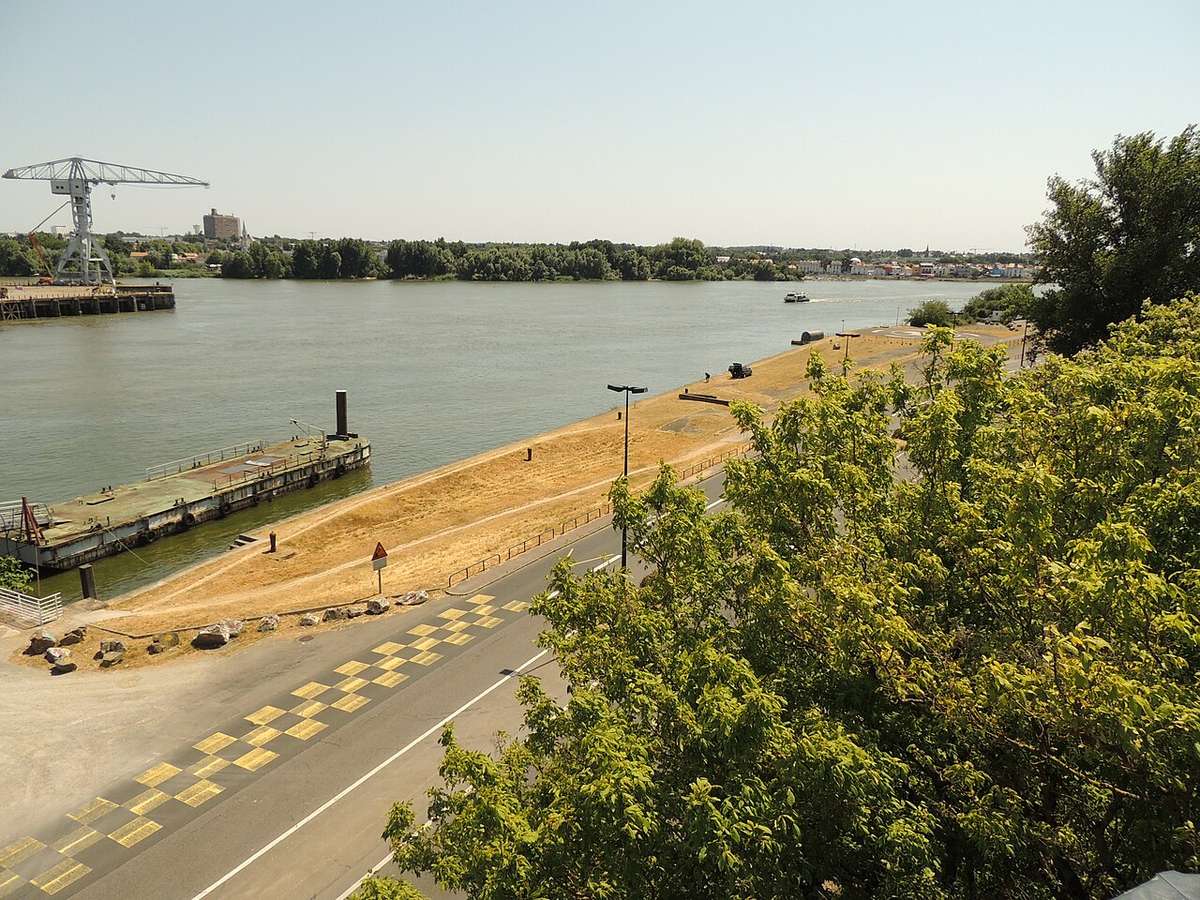 Loire riverfront and quay at Quai Marquis-d'Aiguillon in Nantes