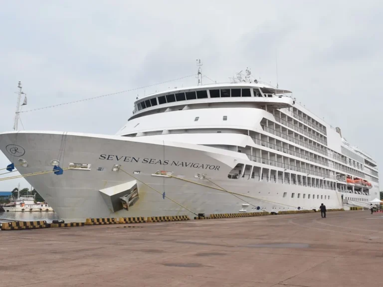 Seven Seas Navigator cruise ship berthed at New Mangalore Port