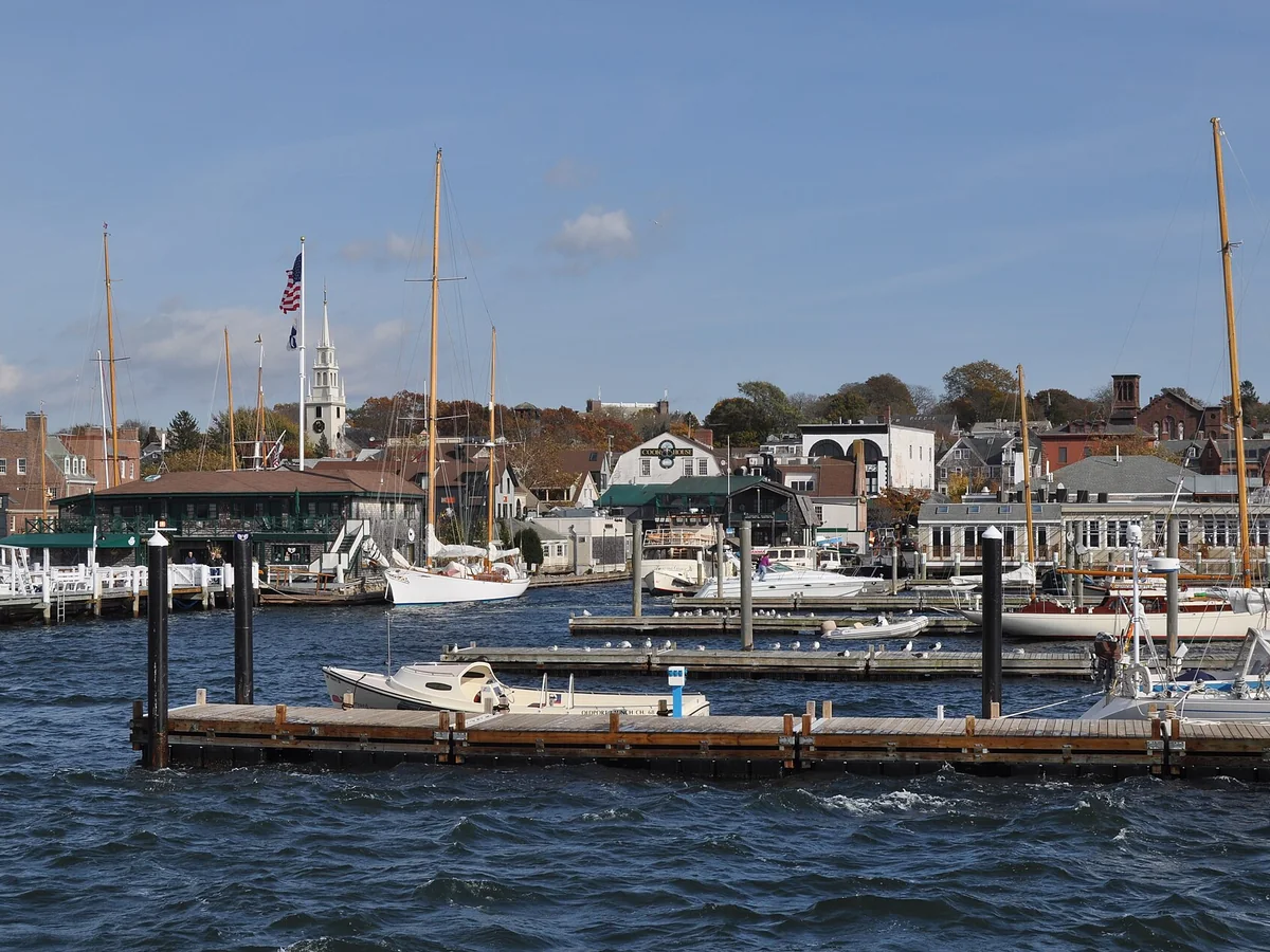 View of Newport Rhode Island cruise port and waterfront
