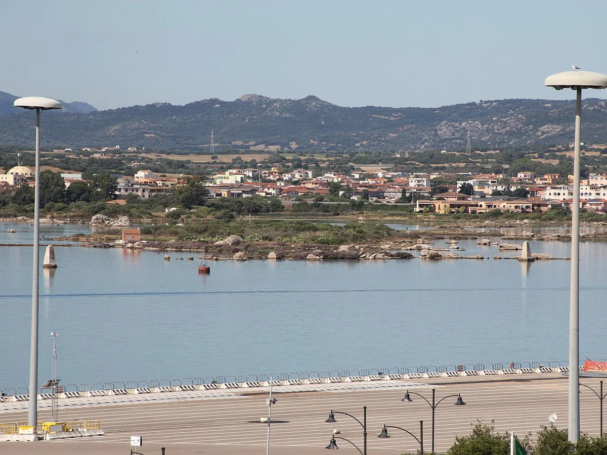 View of Olbia cruise port and waterfront
