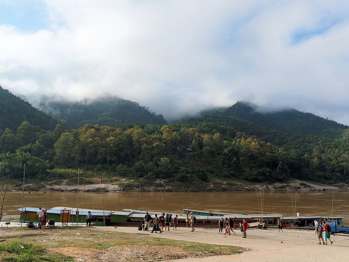 Riverfront and cruise landing at Pak Beng, Laos