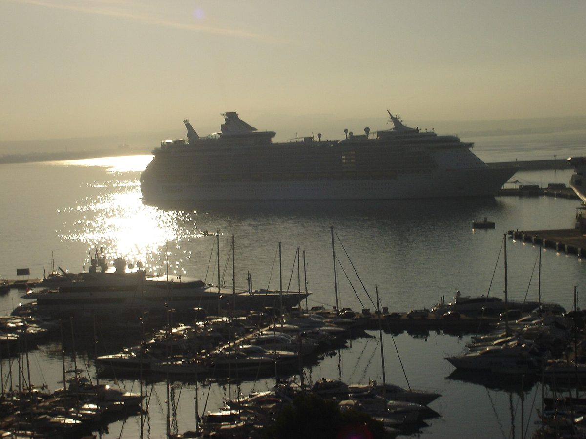 Cruise ships in the harbor at Palma de Mallorca