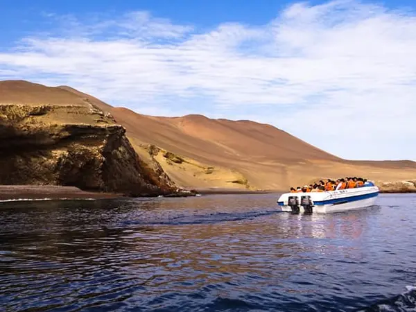 Excursion boat near the Ballestas Islands at Paracas