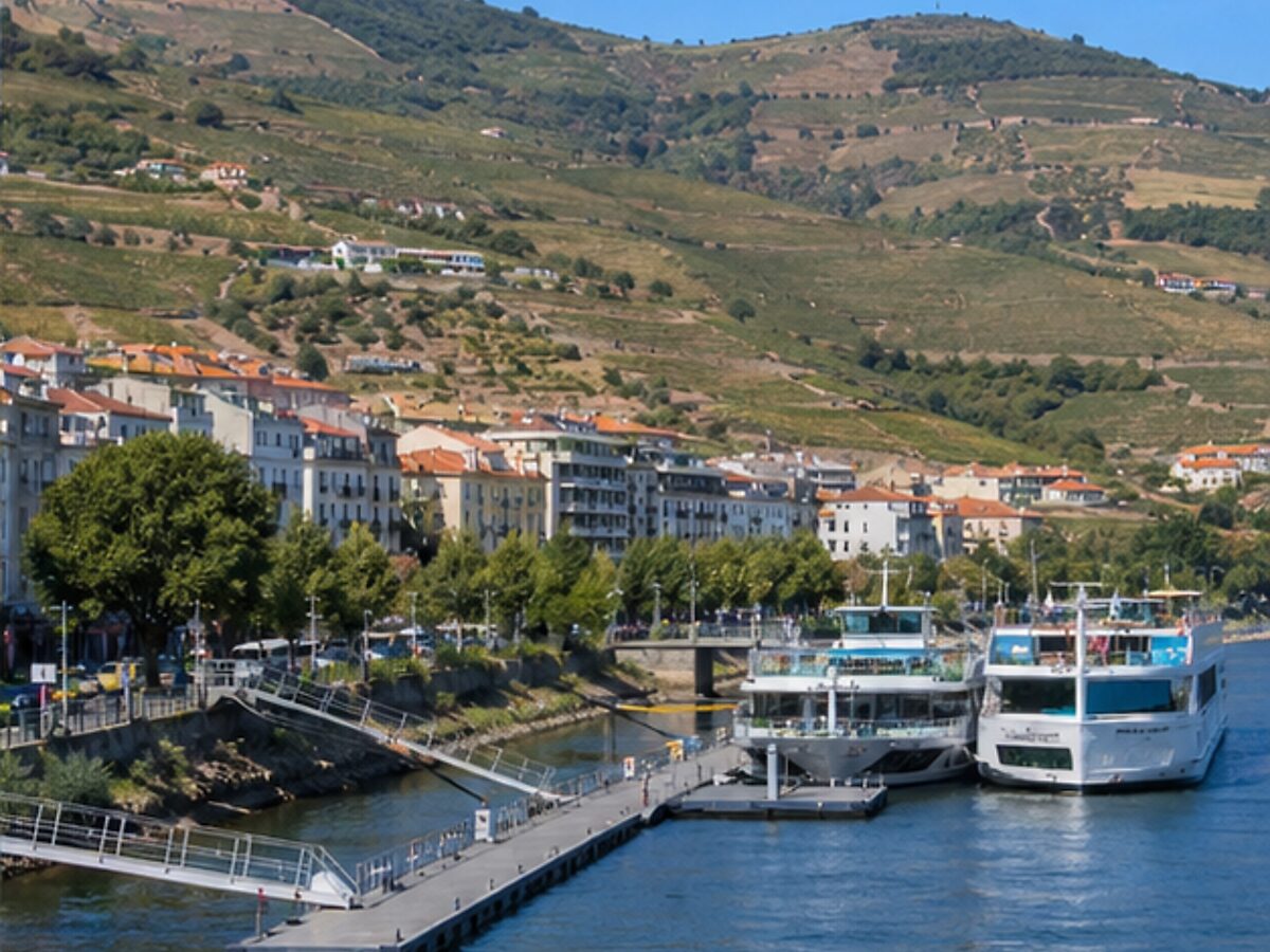 River cruise ships docked at Peso da Régua on the Douro River