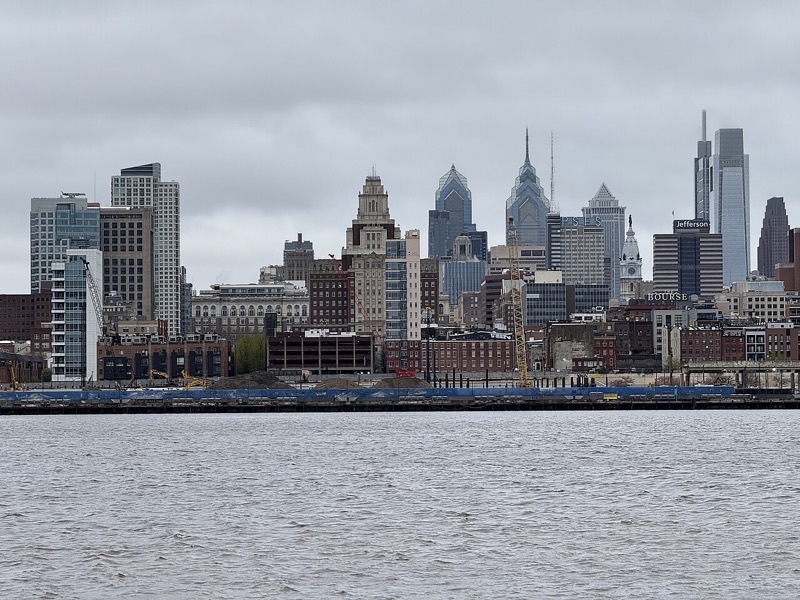 Philadelphia skyline viewed across the Delaware River from Camden