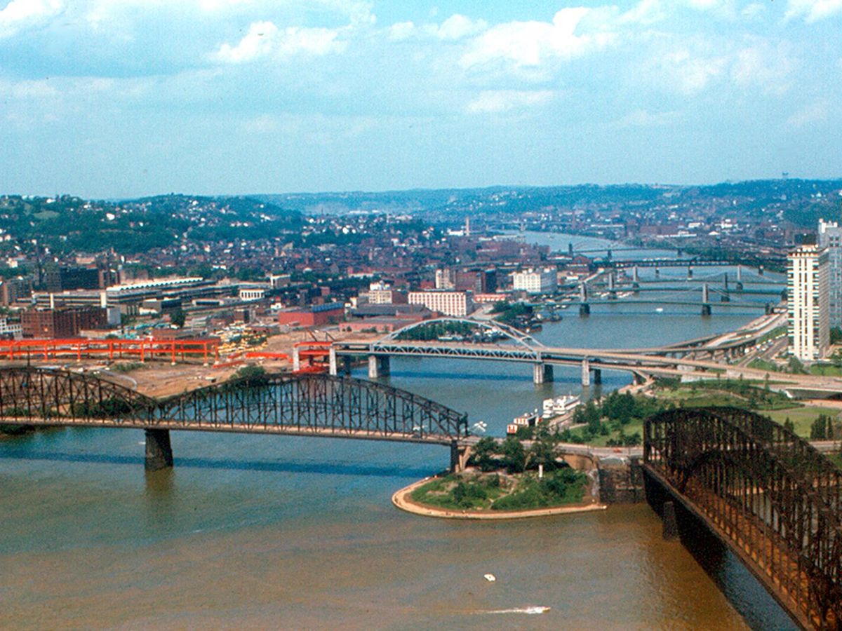 Pittsburgh - Three Rivers from Duquesne Heights (1968) in Pittsburgh, United States