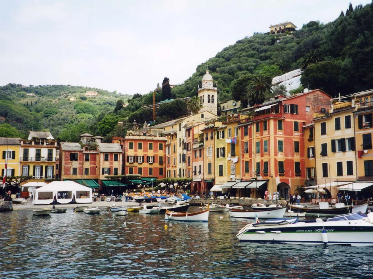View of Portofino cruise port and waterfront