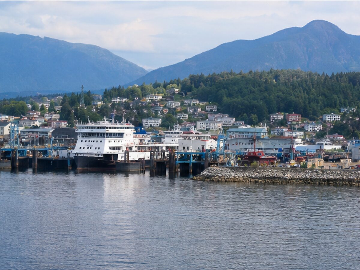 Ferry and waterfront facilities in Prince Rupert harbor, British Columbia