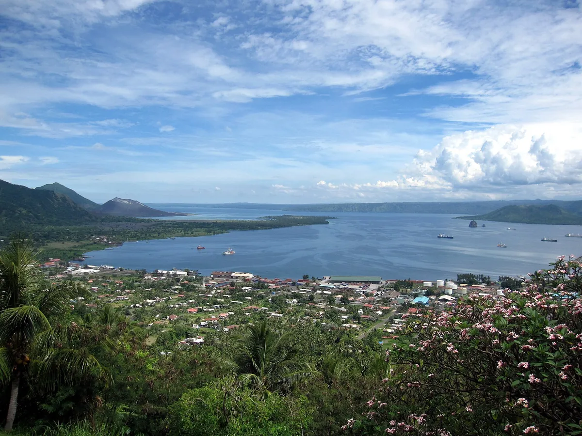View of Rabaul cruise port and waterfront