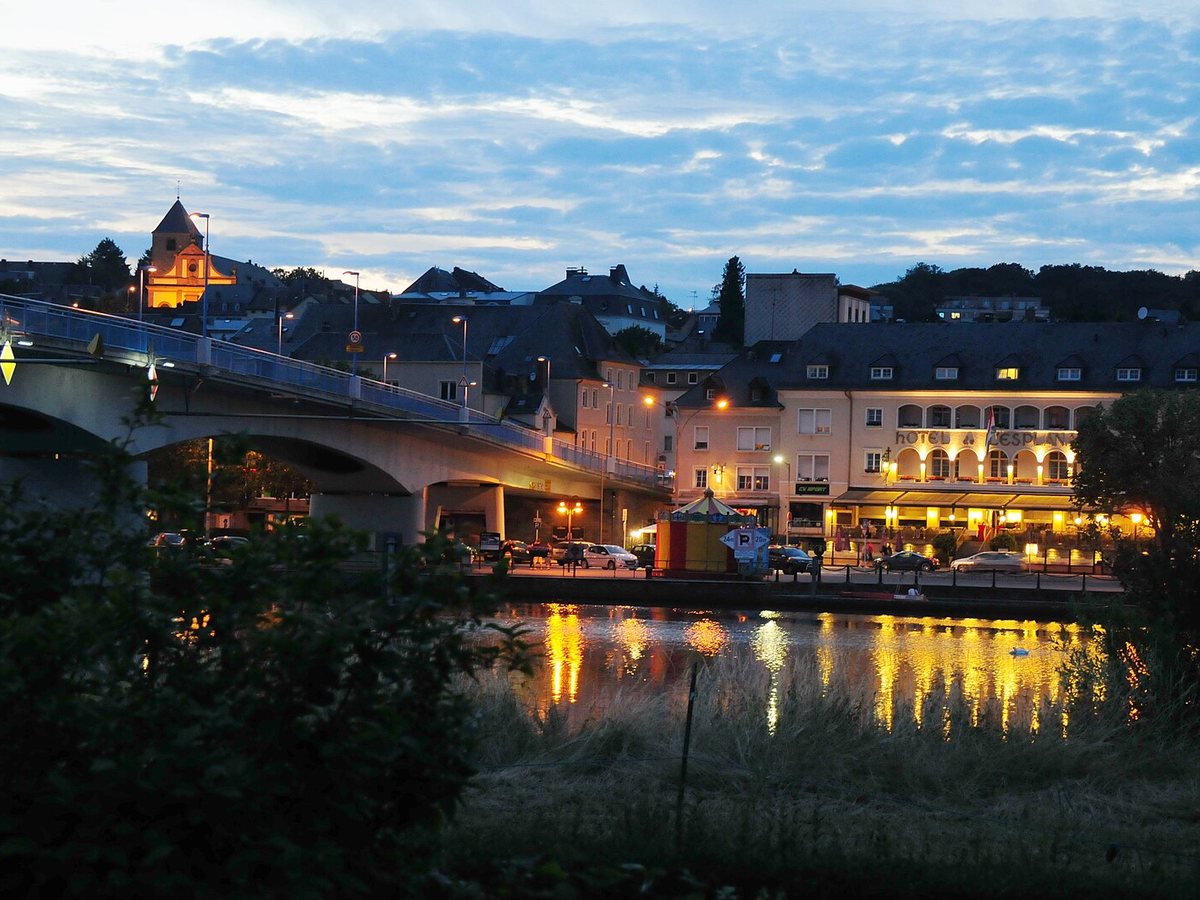 Mosel river bridge at Remich Luxemburg by night, as seen from the German side - panoramio in Remich, Luxembourg
