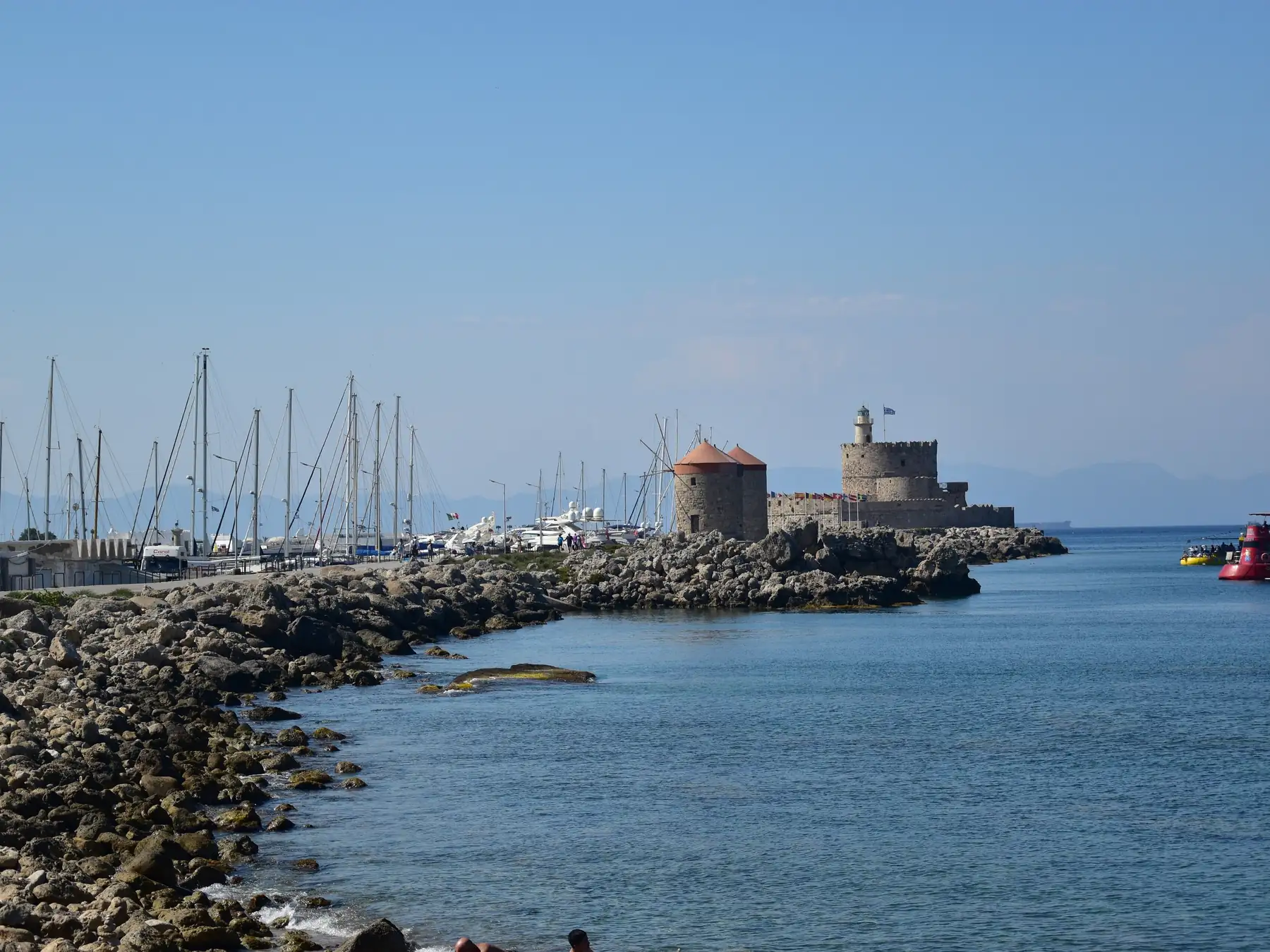 Saint Nicholas Fortress and marina on the Rhodes waterfront