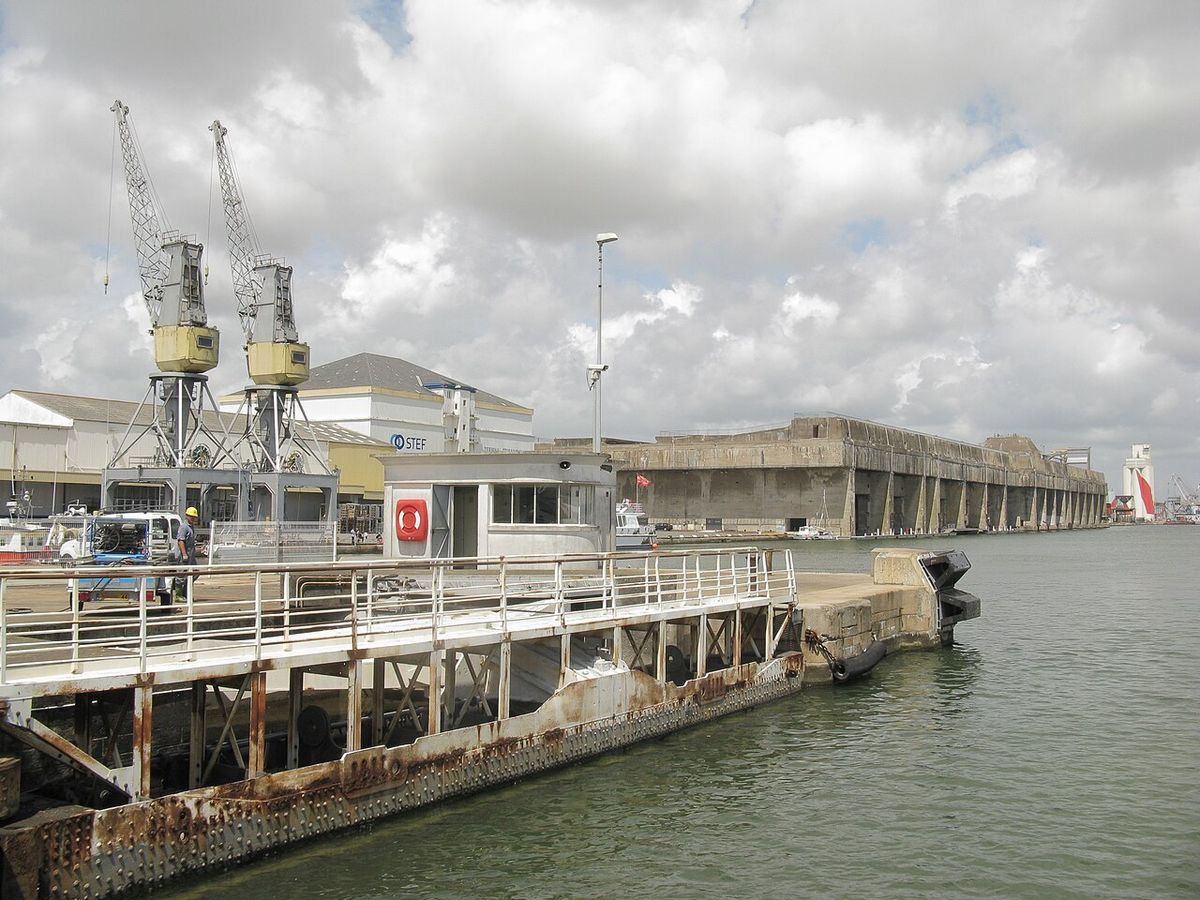 Entrance to the Port of Saint-Nazaire beside the former submarine base