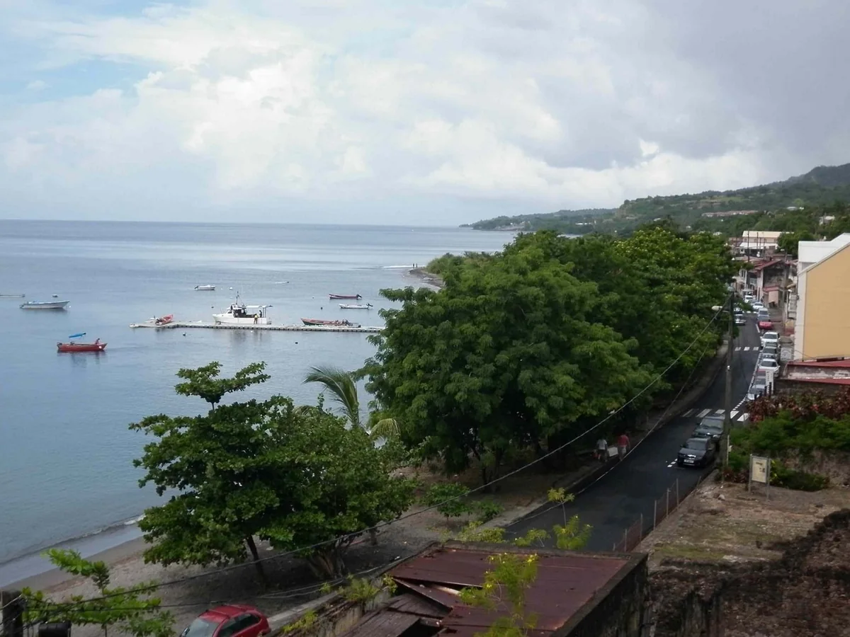 View of Saint-Pierre Martinique cruise port and waterfront