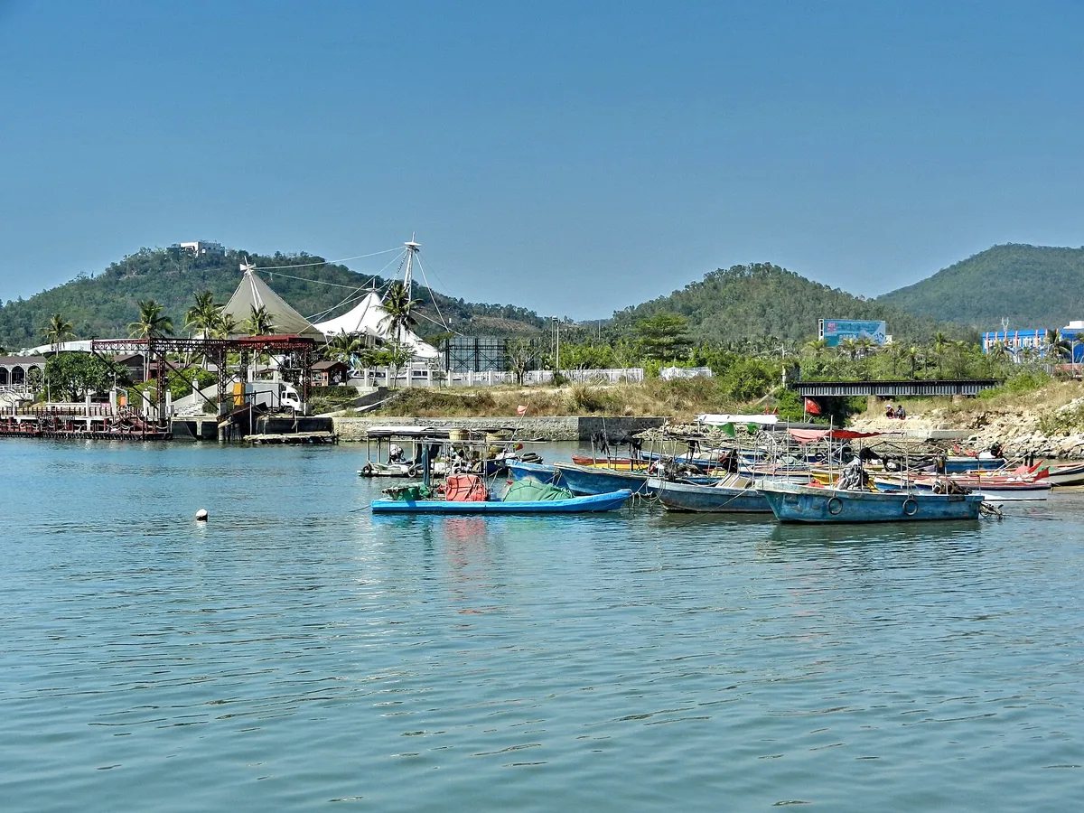 View of Sanya cruise port and waterfront