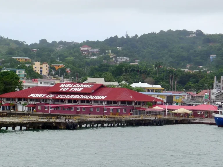 Cruise port terminal on the waterfront in Scarborough, Tobago
