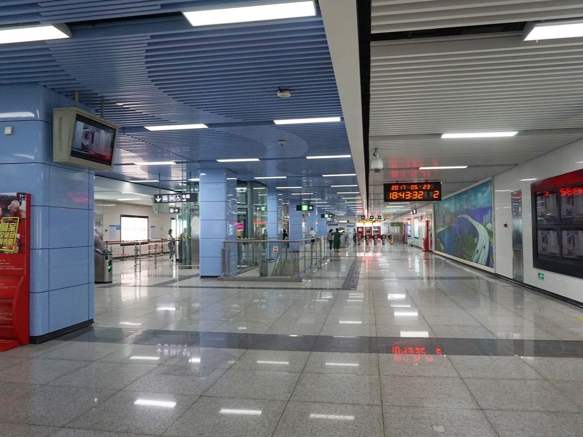 Interior concourse of Shekou Port metro station in Shenzhen