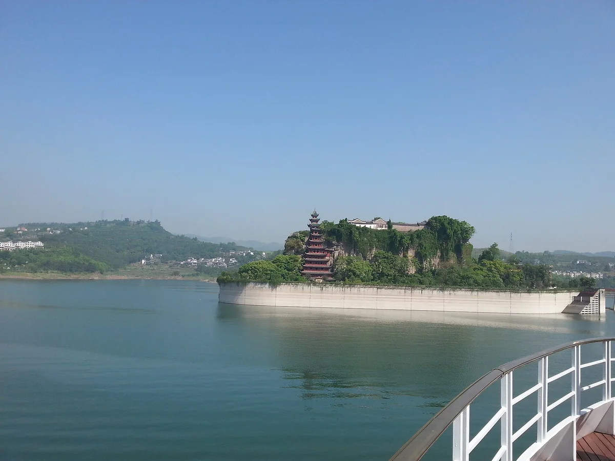 Shibaozhai temple and pavilion beside the Yangtze River